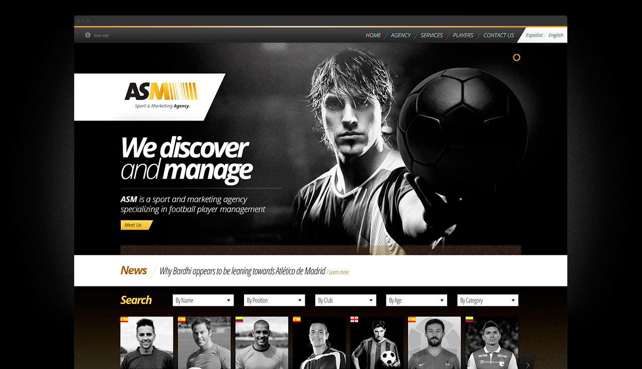 Website of Area Sport Marketing Agency (Spain)