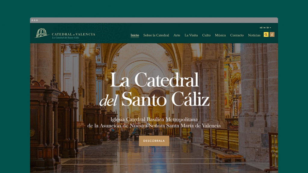 Homepage of the official website of the Valencia Cathedral