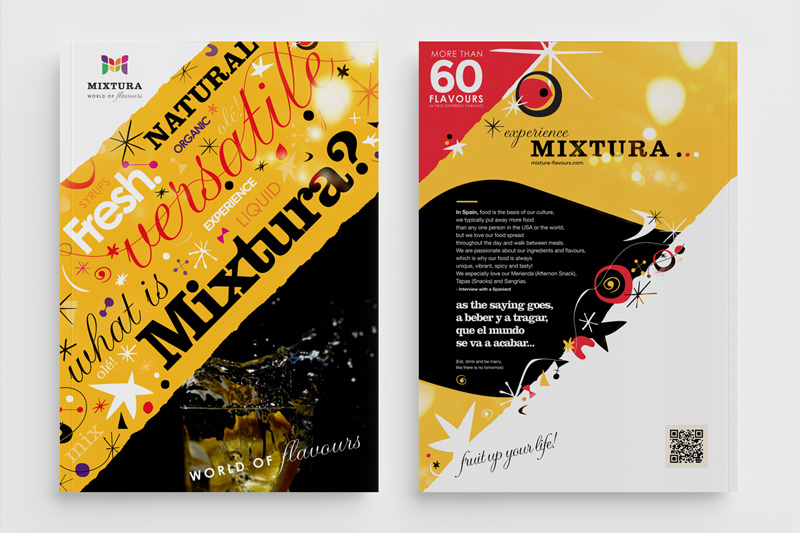 Diseño de portada y contraportada del folleto de Mixtura