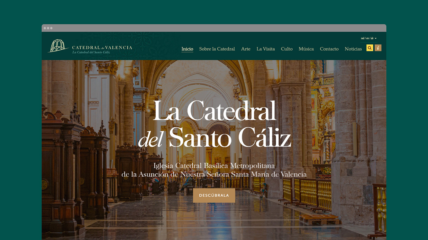 Página de inicio de la web oficial de la Catedral de Valencia